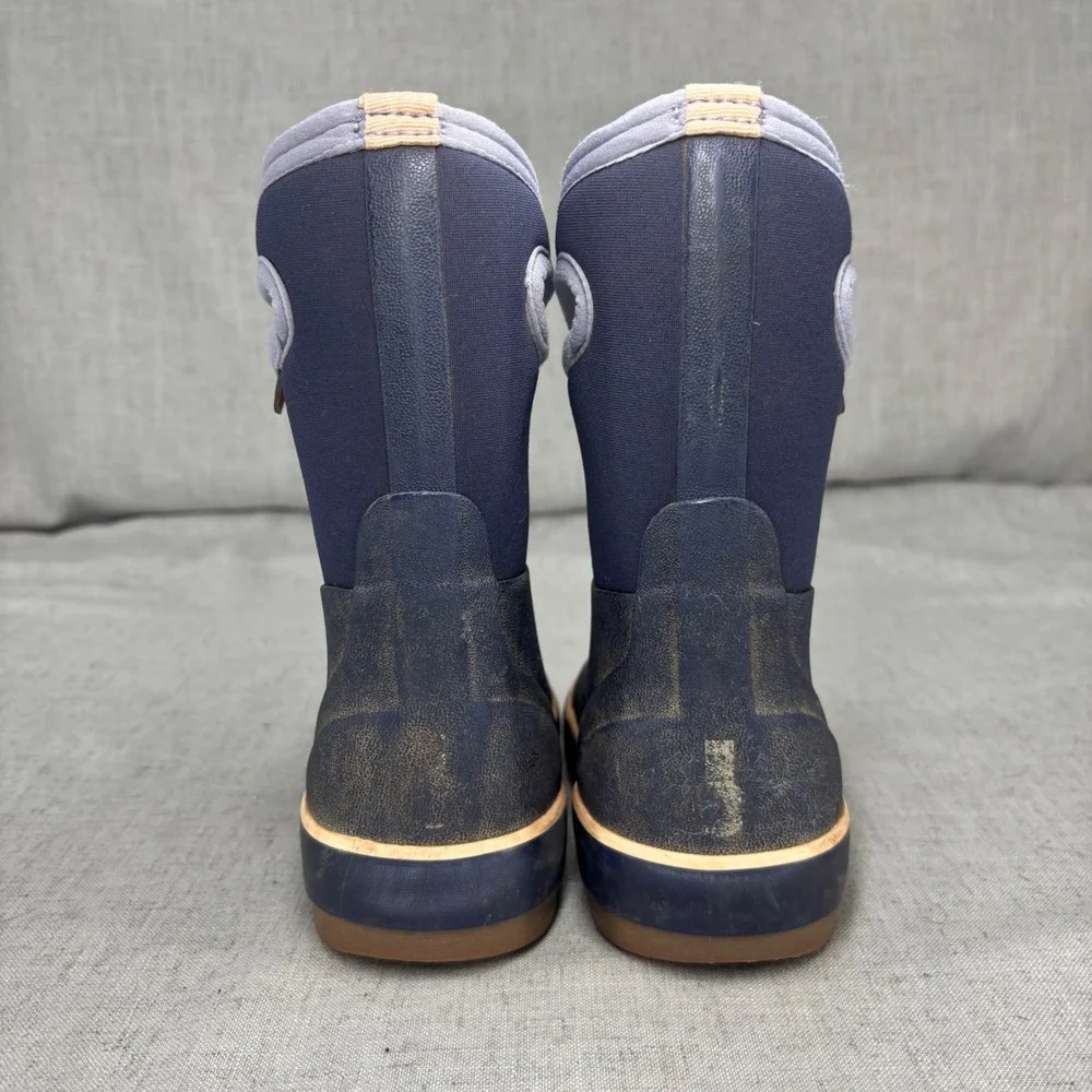 Bogs Classic High Rain Boots Waterproof Insulated Snow Blue Purple Kids Size 9